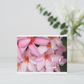 Mahalo Pink Plumeria Kaart (Staand voorkant)