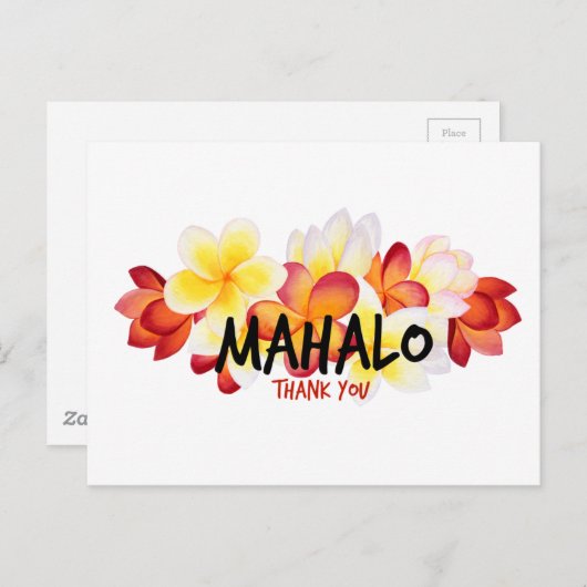 Mahalo Plumeria Briefkaart (Voorkant / Achterkant)