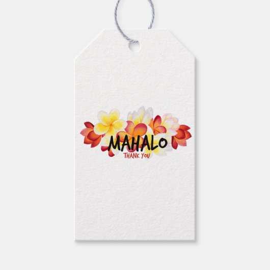 Mahalo Plumeria Cadeaulabel (Voorkant)