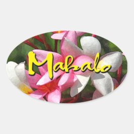 Mahalo plumeria ovale sticker
