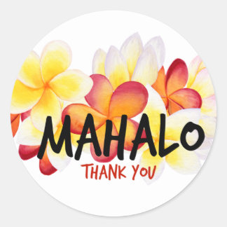 Mahalo Plumeria Ronde Sticker