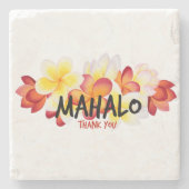 Mahalo Plumeria Stenen Onderzetter (Voorkant)
