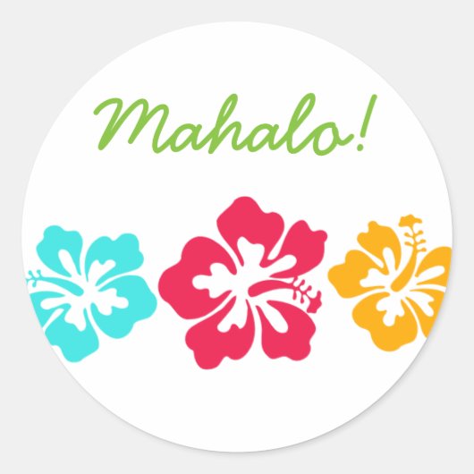 Mahalo Ronde Sticker (Voorkant)
