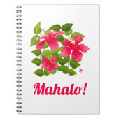 Mahalo. Roze Hawaiian Hibiscus Painting Notitieboek (Voorkant)