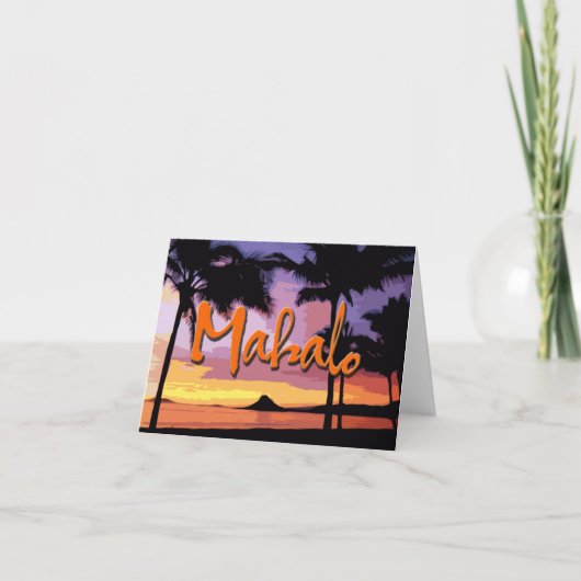 Mahalo Sunset Notecard Bedankkaart (Voorkant)