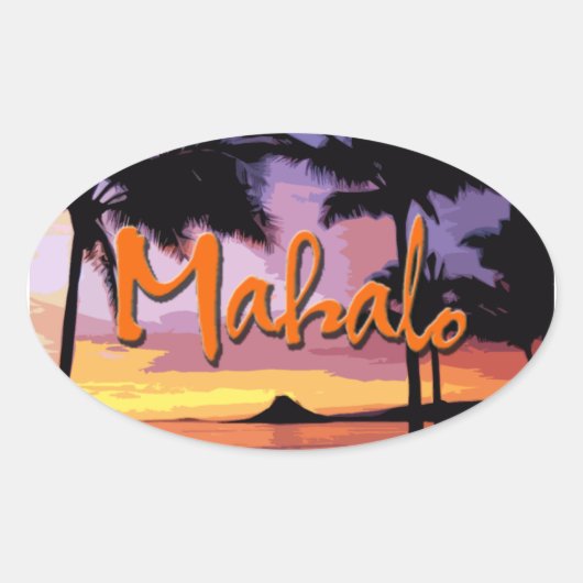 Mahalo Sunset Sticker (Voorkant)