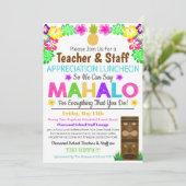 Mahalo Teacher Appreciation Personeel Uitnodiging (Staand voorkant)