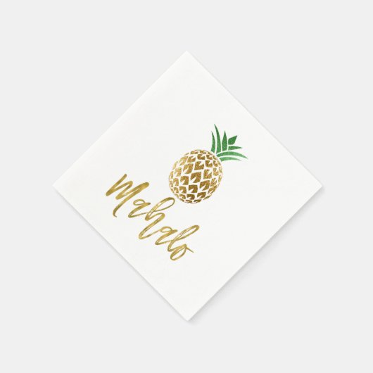 Mahalo Tropische Hawaïaanse Ananas Bruiloft Wit Servetten (Hoek)