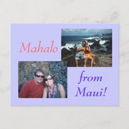 Mahalo, van Maui! Briefkaart (Voorkant)