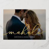 Mahalo | Weddenfoto-Folie Hartelijk dank Folie Uitnodiging (Voorkant)