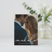 Mahalo | Weddenfoto Hartelijk dank Briefkaart (Staand voorkant)