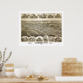 Mahanoy City, PA Panoramic Map - 1889 Poster (Keuken)