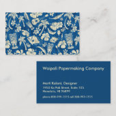 Mahapuu Beach Hawaiian Batik Natural and Blue Visitekaartje (Voorkant / Achterkant)