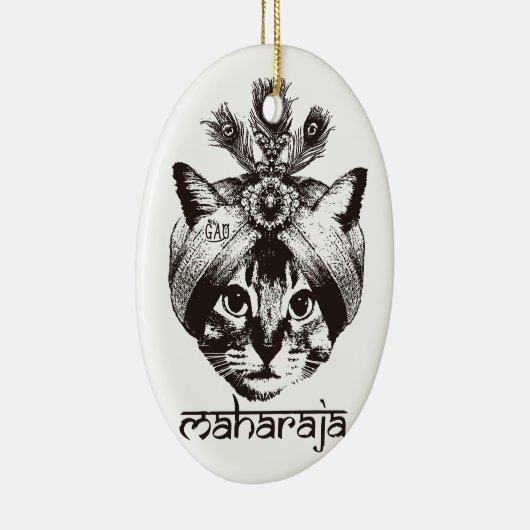 Maharaja Cat Keramisch Ornament (Rechts)