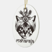Maharaja Cat Keramisch Ornament (Links)