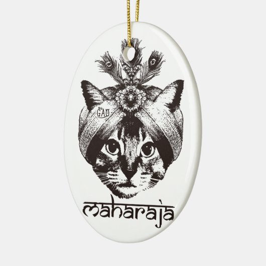 Maharaja Cat Keramisch Ornament (Links)
