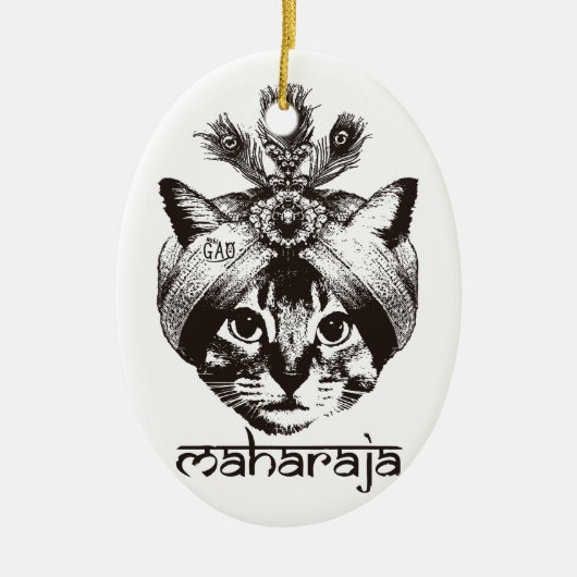 Maharaja Cat Keramisch Ornament (Voorkant)