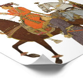 Maharaja op Horseback, Indian Mughal Illustration Poster (Hoek)