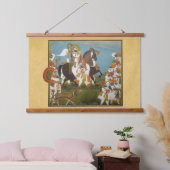 Maharana Bhim Singh en Retinue Hunting Tapestry Hangend Wandkleed (Slaapkamer)