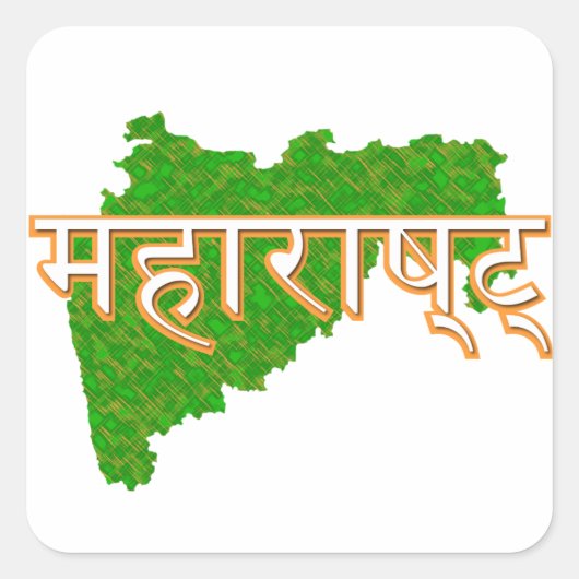 Maharashtra Vierkante Sticker (Voorkant)