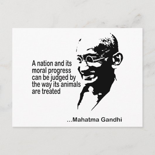 Mahatma Gandhi Animal Rights Briefkaart (Voorkant)