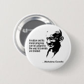 Mahatma Gandhi Animal Rights Ronde Button 5,7 Cm (Voorkant /achterkant)