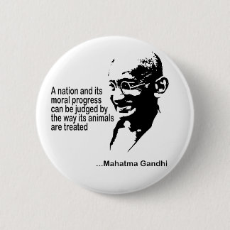Mahatma Gandhi Animal Rights Ronde Button 5,7 Cm