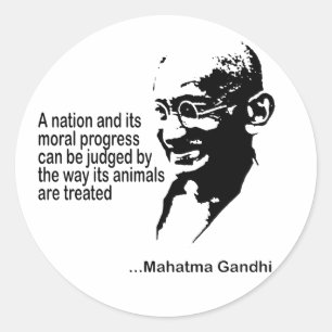 Mahatma Gandhi Animal Rights Ronde Sticker