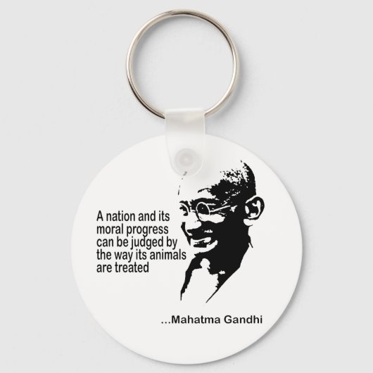 Mahatma Gandhi Animal Rights Sleutelhanger (Voorkant)