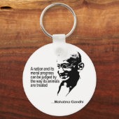 Mahatma Gandhi Animal Rights Sleutelhanger (Voorkant)