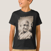 Mahatma Gandhi Black T-Shirt (Voorkant)