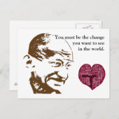 Mahatma Gandhi Briefkaart (Voorkant / Achterkant)