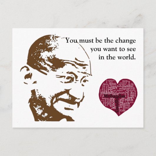 Mahatma Gandhi Briefkaart (Voorkant)