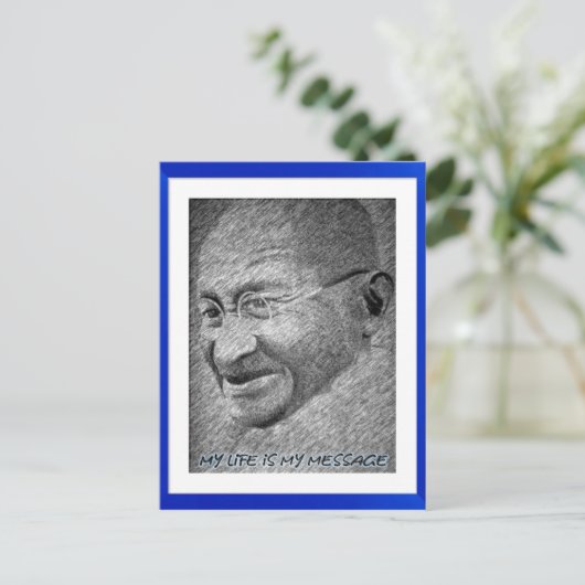 Mahatma Gandhi Briefkaart (Staand voorkant)