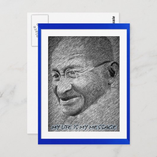 Mahatma Gandhi Briefkaart (Voorkant / Achterkant)