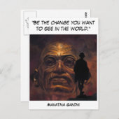 Mahatma Gandhi Briefkaart (Voorkant / Achterkant)