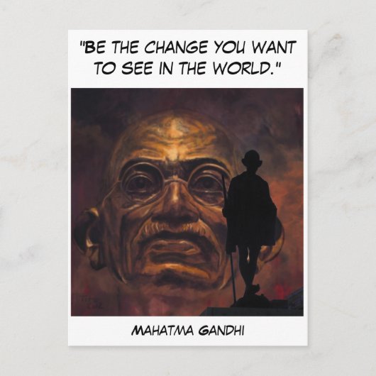 Mahatma Gandhi Briefkaart (Voorkant)