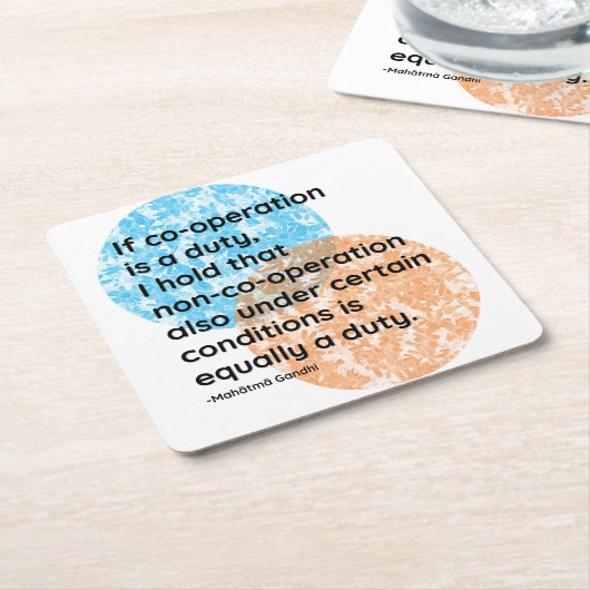 Mahatma Gandhi Co-operation Quotes Kartonnen Onderzetters (Schuin)