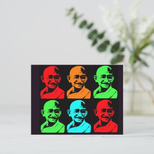 Mahatma Gandhi Collage Briefkaart (Staand voorkant)
