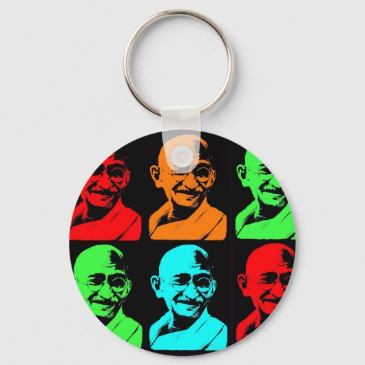 Mahatma Gandhi Collage Sleutelhanger (Voorkant)