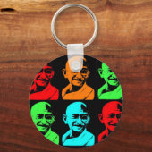 Mahatma Gandhi Collage Sleutelhanger (Voorkant)