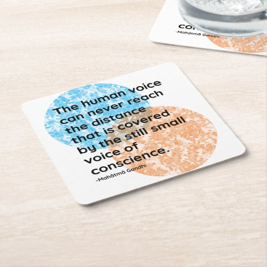 Mahatma Gandhi Conscience Quotes Kartonnen Onderzetters (Schuin)