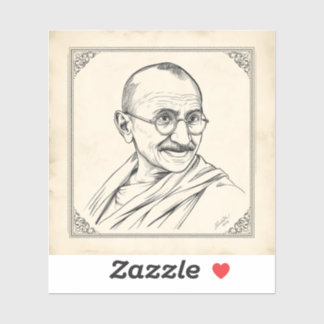 Mahatma Gandhi en andere iconische historische lei Sticker