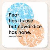 Mahatma Gandhi Fear en Cowardice Quotes Kartonnen Onderzetters (Voorkant)