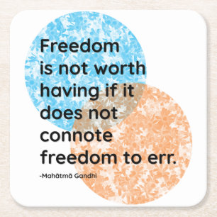 Mahatma Gandhi Freedom Quotes Kartonnen Onderzetters