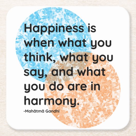 Mahatma Gandhi Happiness Quotes Kartonnen Onderzetters (Voorkant)