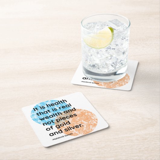 Mahatma Gandhi Health Quotes Kartonnen Onderzetters (Insitu)
