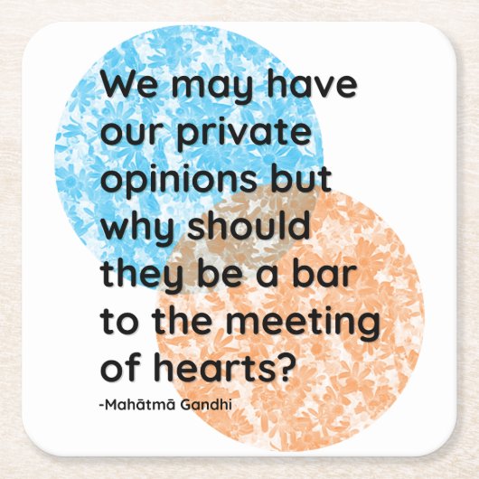 Mahatma Gandhi Heart Quotes Kartonnen Onderzetters (Voorkant)