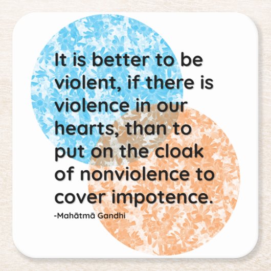 Mahatma Gandhi Heart Quotes Kartonnen Onderzetters (Voorkant)
