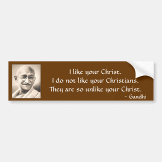 mahatma-gandhi, ik hou van je Christus.. ik hou ni Bumpersticker